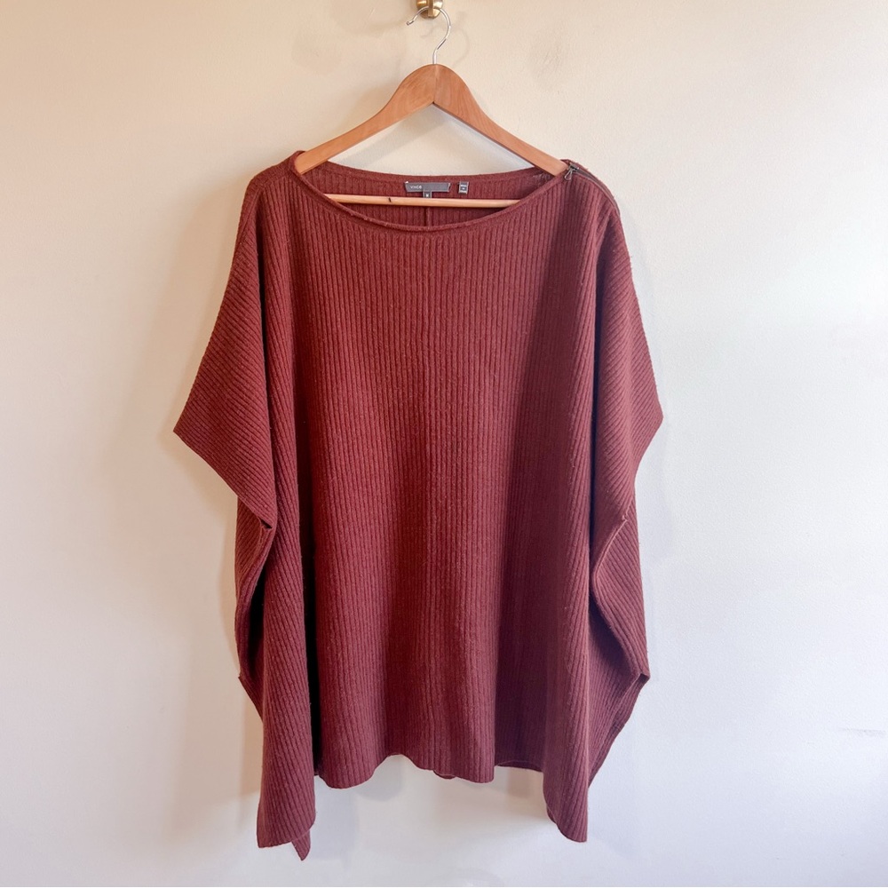 Vince Wool/Cashmere Poncho Sweater